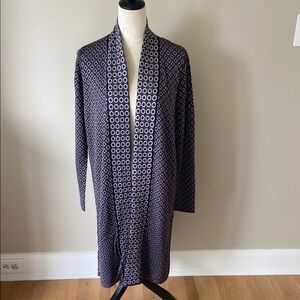 Ann Taylor Geometric Patterned Long Cardigan